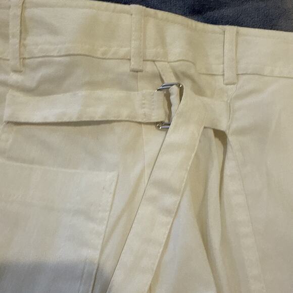 SYMMETRY White High-Rise Trouser Pants Belted Elastic Waist Size 6 - Picture 15 of 16